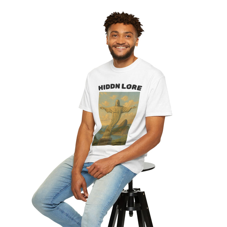 Christ the Redeemer T-Shirt with Hidden Lore Design, Casual Unisex Tee, Vacation Souvenir Shirt, Gift for Travelers, Faith - Inspired Apparel - HIDDN LORE