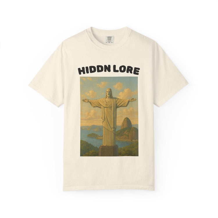 Christ the Redeemer T-Shirt with Hidden Lore Design, Casual Unisex Tee, Vacation Souvenir Shirt, Gift for Travelers, Faith - Inspired Apparel - HIDDN LORE