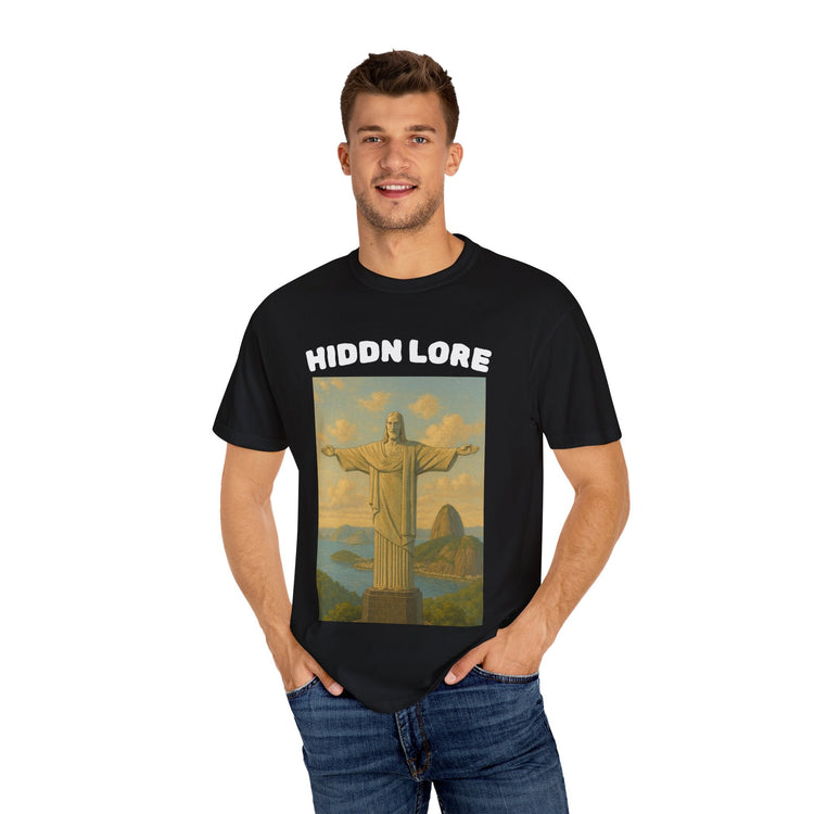 Christ the Redeemer T-Shirt with Hidden Lore Design, Casual Unisex Tee, Vacation Souvenir Shirt, Gift for Travelers, Faith - Inspired Apparel - HIDDN LORE
