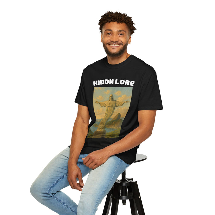 Christ the Redeemer T-Shirt with Hidden Lore Design, Casual Unisex Tee, Vacation Souvenir Shirt, Gift for Travelers, Faith - Inspired Apparel - HIDDN LORE