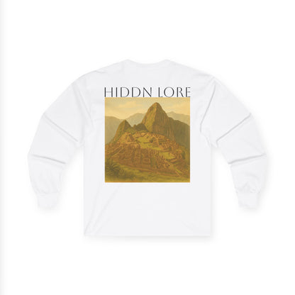 Machu Picchu Inspired Long Sleeve Tee, Travel Apparel, Adventure Shirt, Gift for Travelers, Hiking Clothing, Vintage Style Tee