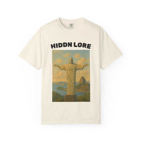 Christ the Redeemer T-Shirt with Hidden Lore Design, Casual Unisex Tee, Vacation Souvenir Shirt, Gift for Travelers, Faith - Inspired Apparel - HIDDN LORE