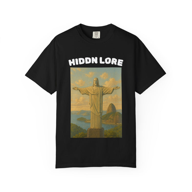 Christ the Redeemer T-Shirt with Hidden Lore Design, Casual Unisex Tee, Vacation Souvenir Shirt, Gift for Travelers, Faith - Inspired Apparel - HIDDN LORE