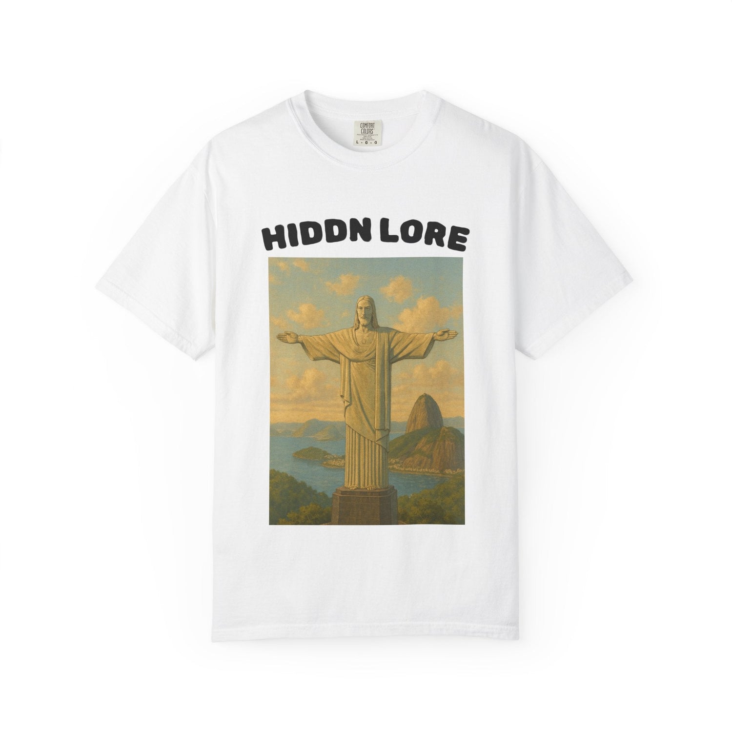Christ the Redeemer T-Shirt with Hidden Lore Design, Casual Unisex Tee, Vacation Souvenir Shirt, Gift for Travelers, Faith - Inspired Apparel - HIDDN LORE