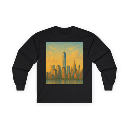 Skyline Art Long Sleeve Tee | Unique Gift, Casual Wear, Everyday Style, Art Lover&