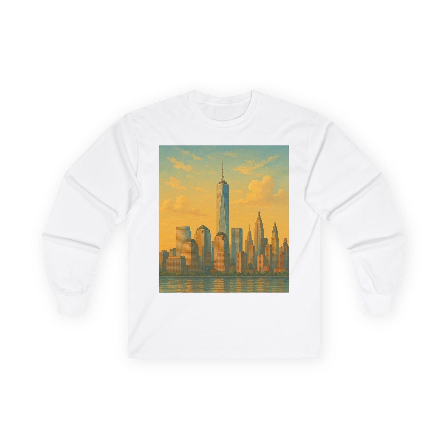 Skyline Art Long Sleeve Tee | Unique Gift, Casual Wear, Everyday Style, Art Lover&